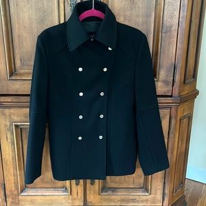 Size Large Black Double breasted Pea Coat.